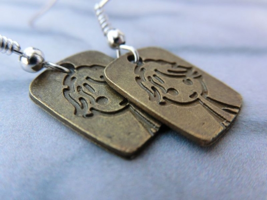 Preview: Junge Ohrringe Mädchen Girl Boy bronzefarben